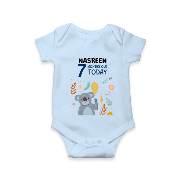 Cute Newborn Romper/Onesie for 7 Month | Custom Name & Style Options - BABY BLUE - New Born (Chest 14")
