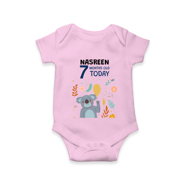 Cute Newborn Romper/Onesie for 7 Month | Custom Name & Style Options - BABY PINK - New Born (Chest 14")