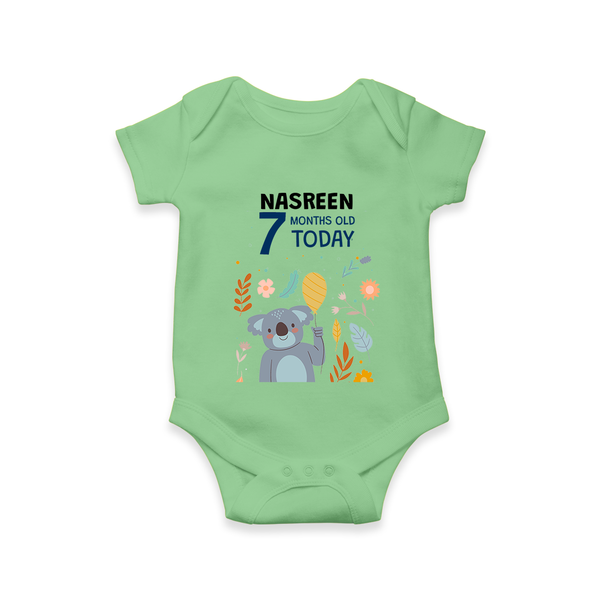 Cute Newborn Romper/Onesie for 7 Month | Custom Name & Style Options - GREEN - New Born (Chest 14")