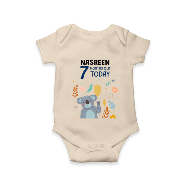 Cute Newborn Romper/Onesie for 7 Month | Custom Name & Style Options - IVORY - New Born (Chest 14")