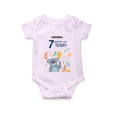 Celebrate The Magic Of Your Baby's Seventh Month With Our Elegant And Customized Romper For Babies - LILAC - 0 - 3 Months Old (Chest 16")