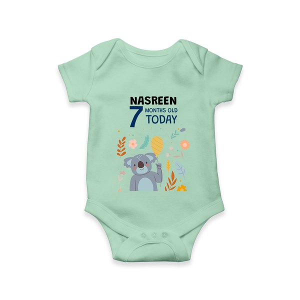 Cute Newborn Romper/Onesie for 7 Month | Custom Name & Style Options - MINT GREEN - New Born (Chest 14")