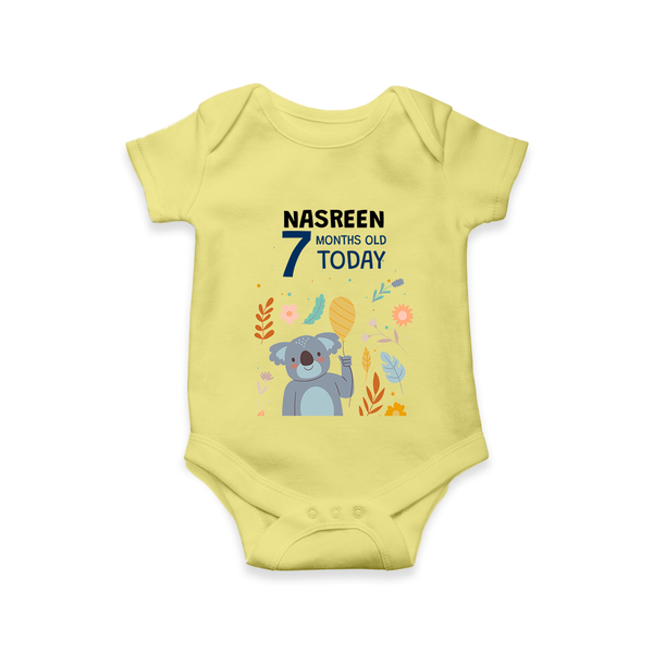 Cute Newborn Romper/Onesie for 7 Month | Custom Name & Style Options - PASTEL YELLOW - New Born (Chest 14")