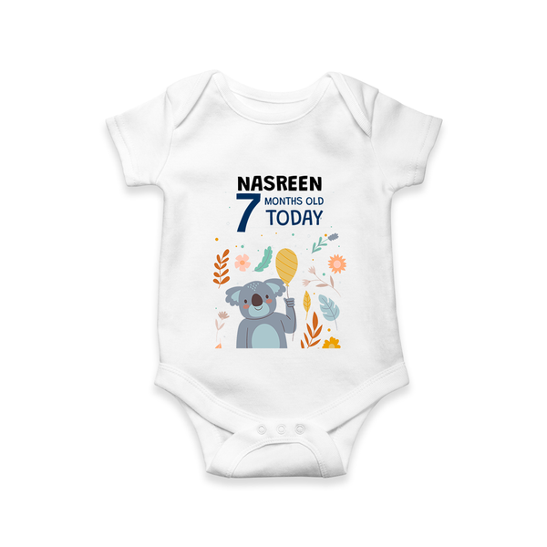 Cute Newborn Romper/Onesie for 7 Month | Custom Name & Style Options - WHITE - New Born (Chest 14")
