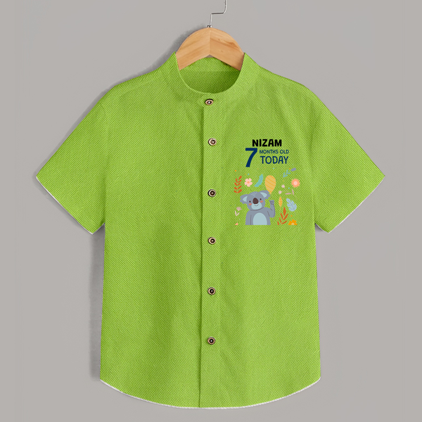 Cute Newborn Shirt for 7 Month | Custom Name & Style Options - LIME GREEN - 0 - 6 Months Old (Chest 23")