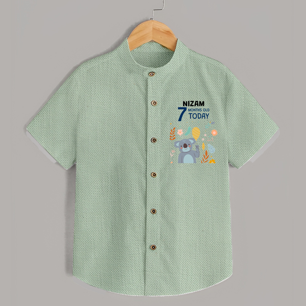 Cute Newborn Shirt for 7 Month | Custom Name & Style Options - MINT GREEN - 0 - 6 Months Old (Chest 23")