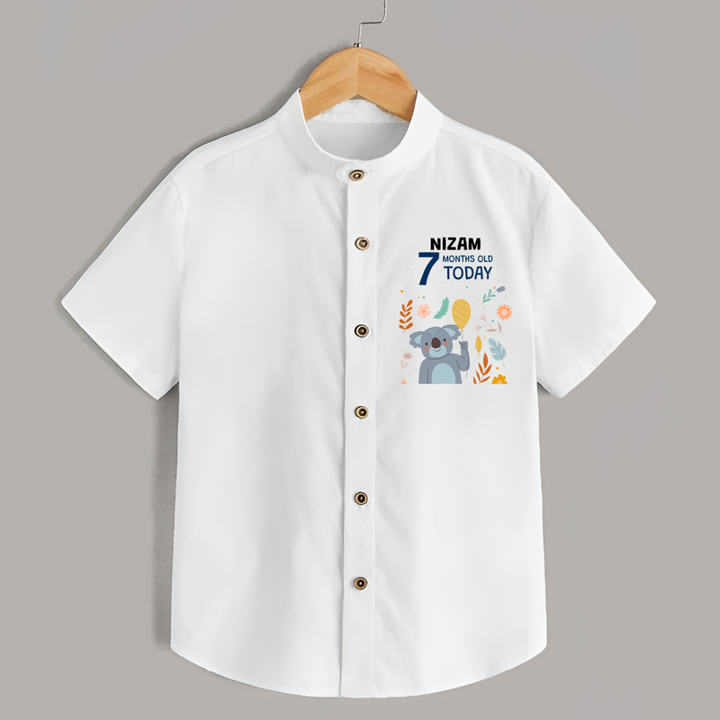 Cute Newborn Shirt for 7 Month | Custom Name & Style Options - WHITE - 0 - 6 Months Old (Chest 23")