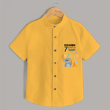 Commemorate your little one's 7th month with a custom Shirt, personalized with their name! - YELLOW - 0 - 6 Months Old (Chest 21")