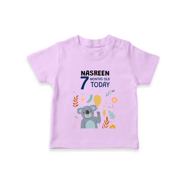 Cute Newborn T-Shirt for 7 Month | Custom Name & Style Options - LILAC - 0-5 Months Old (Chest 17")
