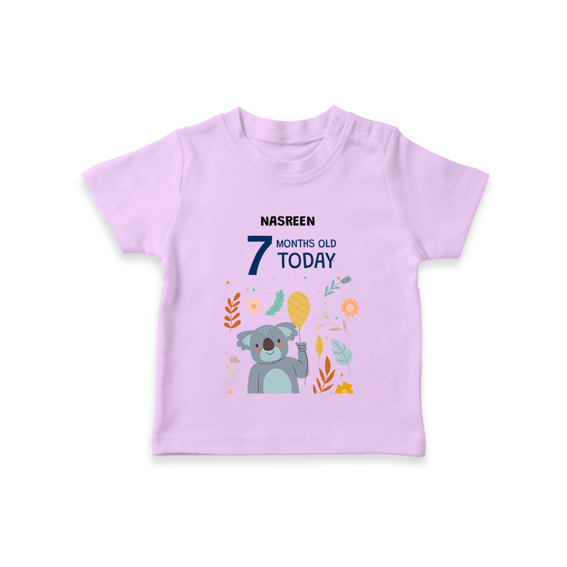 Celebrate The Magic Of Your Baby's Seventh Month With Our Elegant And Customized T-Shirt For Babies - LILAC - 0-5 Months Old (Chest 17")