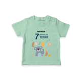 Celebrate The Magic Of Your Baby's Seventh Month With Our Elegant And Customized T-Shirt For Babies - MINT GREEN - 0-5 Months Old (Chest 17")