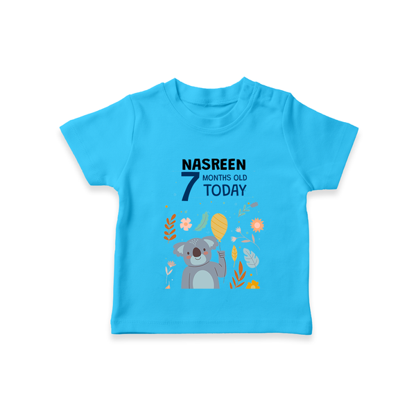 Cute Newborn T-Shirt for 7 Month | Custom Name & Style Options - SKY BLUE - 0-5 Months Old (Chest 17")