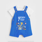 Cute Newborn Dungaree Set for 7 Month | Custom Name & Style Options - COBALT BLUE - 0 - 5 Months Old (Chest 18")