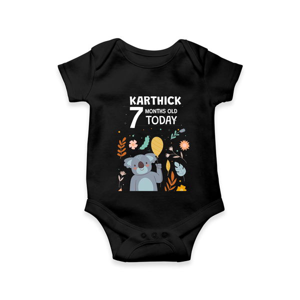 Cute Newborn Romper/Onesie for 7 Month | Custom Name & Style Options - BLACK - New Born (Chest 14")