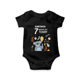 Celebrate The Magic Of Your Baby's Seventh Month With Our Elegant And Customized Romper For Babies - BLACK - 0 - 3 Months Old (Chest 16")