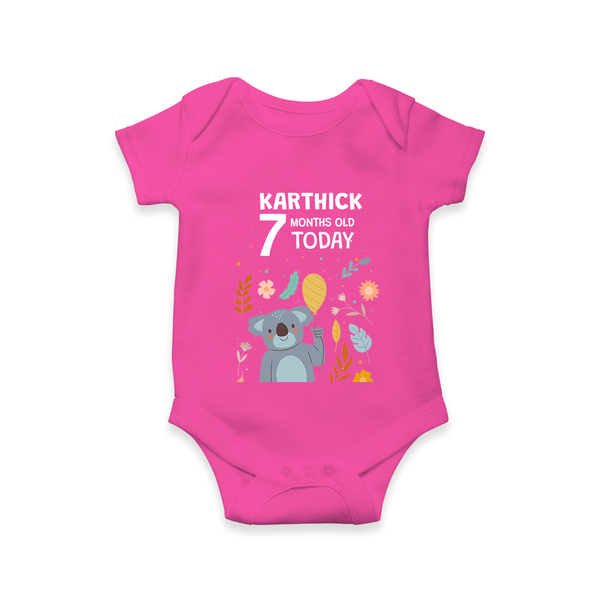 Cute Newborn Romper/Onesie for 7 Month | Custom Name & Style Options - HOT PINK - New Born (Chest 14")