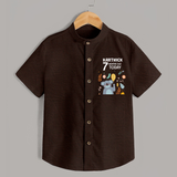 Cute Newborn Shirt for 7 Month | Custom Name & Style Options - CHOCOLATE BROWN - 0 - 6 Months Old (Chest 23")