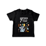 Cute Newborn T-Shirt for 7 Month | Custom Name & Style Options - BLACK - 0-5 Months Old (Chest 17")