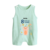 Celebrate The Magic Of Your Baby's Eighth Month With Our Elegant And Customized Romper Suit For Babies - MINT GREEN - 0 - 5 Months Old (Chest 18")