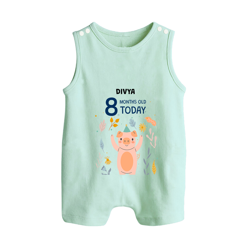 Celebrate The Magic Of Your Baby's Eighth Month With Our Elegant And Customized Romper Suit For Babies - MINT GREEN - 0 - 5 Months Old (Chest 18")