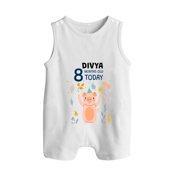 Cute Newborn Romper Suit/ Sleeveless Romper for 8 Month | Custom Name & Style Options - WHITE - 0 - 5 Months Old (Chest 18")