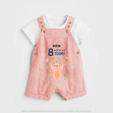 Celebrate The Magic Of Your Baby's Eighth Month With Our Elegant And Customized Dungaree Set For Babies - PEACH - 0 - 5 Months Old (Chest 18")