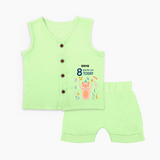 Celebrate The Magic Of Your Baby's Eighth Month With Our Elegant And Customized Jabla Set For Babies - PASTEL GREEN - 0 - 3 Months Old (Chest 9.8")