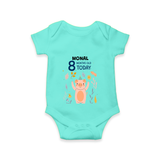 Commemorate your little one's 8th month with a custom romper/onesie, personalized with their name! - ARCTIC BLUE - 0 - 3 Months Old (Chest 16")