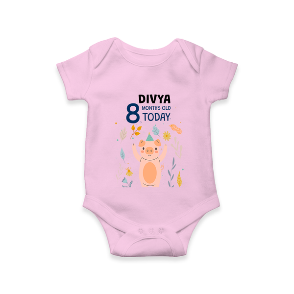 Cute Newborn Romper/Onesie for 8 Month | Custom Name & Style Options - BABY PINK - New Born (Chest 14")