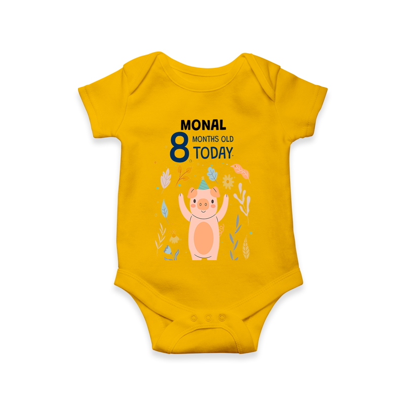 Commemorate your little one's 8th month with a custom romper/onesie, personalized with their name!
