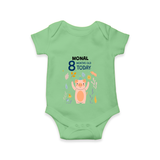 Commemorate your little one's 8th month with a custom romper/onesie, personalized with their name! - GREEN - 0 - 3 Months Old (Chest 16")
