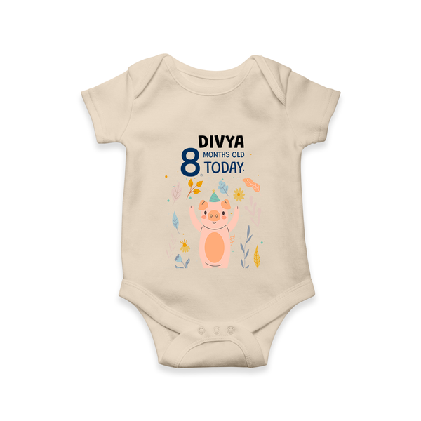 Cute Newborn Romper/Onesie for 8 Month | Custom Name & Style Options - IVORY - New Born (Chest 14")