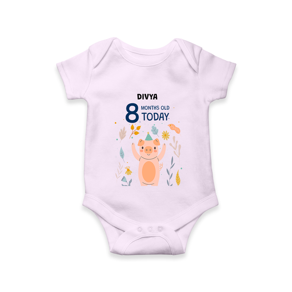 Celebrate The Magic Of Your Baby's Eighth Month With Our Elegant And Customized Romper For Babies - LILAC - 0 - 3 Months Old (Chest 16")