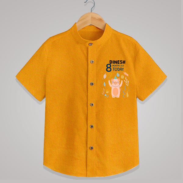 Cute Newborn Shirt for 8 Month | Custom Name & Style Options - CHROME YELLOW - 0 - 6 Months Old (Chest 23")