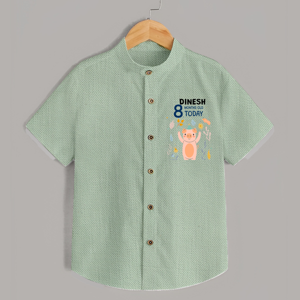 Cute Newborn Shirt for 8 Month | Custom Name & Style Options - MINT GREEN - 0 - 6 Months Old (Chest 23")
