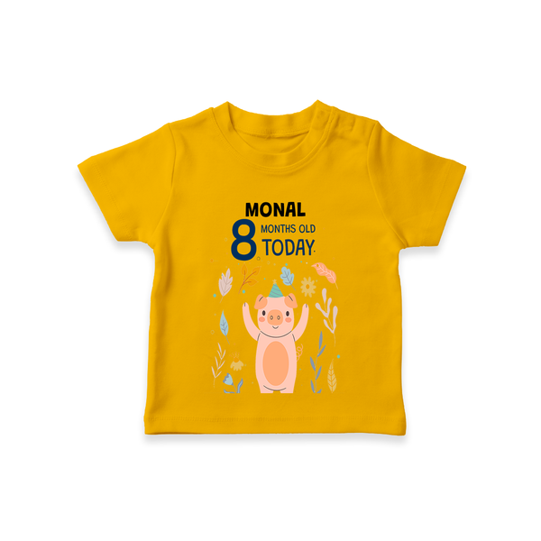Commemorate your little one's 8th month with a custom T-Shirt, personalized with their name! - CHROME YELLOW - 0 - 5 Months Old (Chest 17")