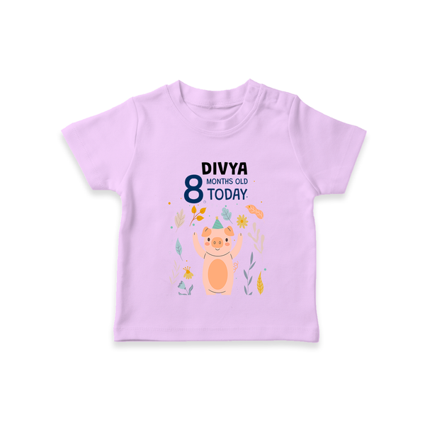 Cute Newborn T-Shirt for 8 Month | Custom Name & Style Options - LILAC - 0-5 Months Old (Chest 17")
