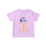 Celebrate The Magic Of Your Baby's Eighth Month With Our Elegant And Customized T-Shirt For Babies - LILAC - 0-5 Months Old (Chest 17")