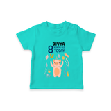 Cute Newborn T-Shirt for 8 Month | Custom Name & Style Options - TEAL - 0-5 Months Old (Chest 17")