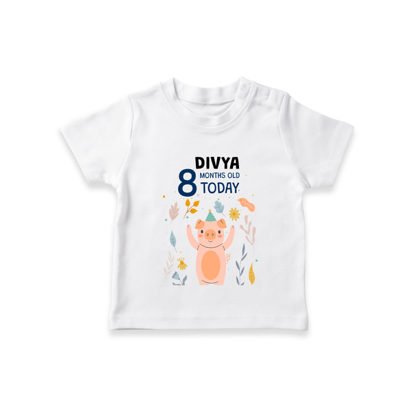 Cute Newborn T-Shirt for 8 Month | Custom Name & Style Options - WHITE - 0-5 Months Old (Chest 17")