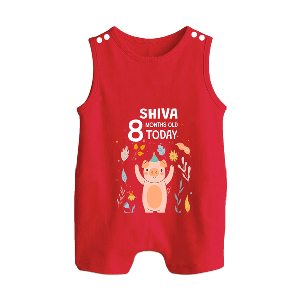 Cute Newborn Romper Suit/ Sleeveless Romper for 8 Month | Custom Name & Style Options - RED - 0 - 5 Months Old (Chest 18")