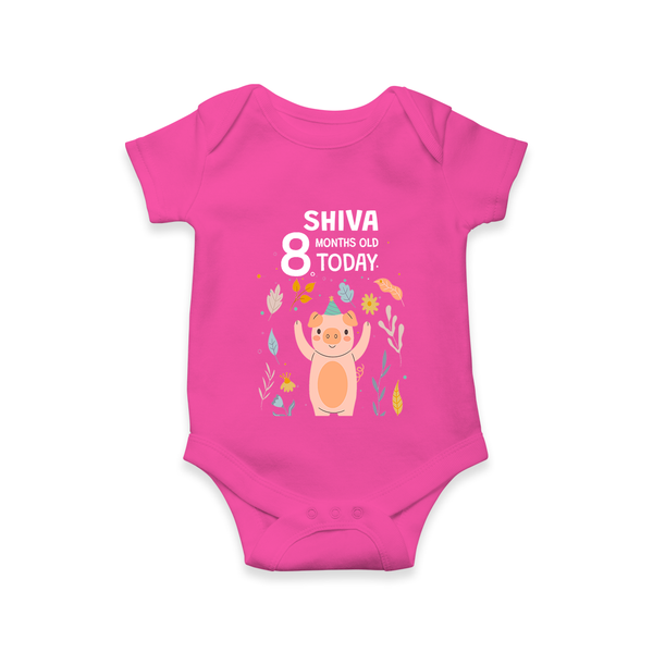 Cute Newborn Romper/Onesie for 8 Month | Custom Name & Style Options - HOT PINK - New Born (Chest 14")