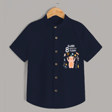 Commemorate your little one's 8th month with a custom Shirt, personalized with their name! - NAVY BLUE - 0 - 6 Months Old (Chest 21")