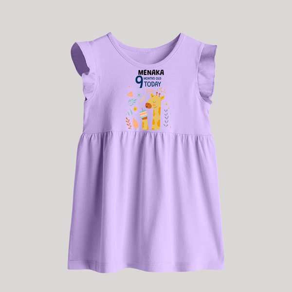 Cute Newborn Baby Frock for 9 Month | Custom Name & Style Options - LILAC - 0 - 3 Months Old (Chest 17")