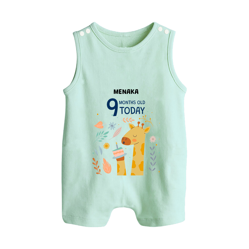 Celebrate The Magic Of Your Baby's Ninth Month With Our Elegant And Customized Romper Suit For Babies - MINT GREEN - 0 - 5 Months Old (Chest 18")