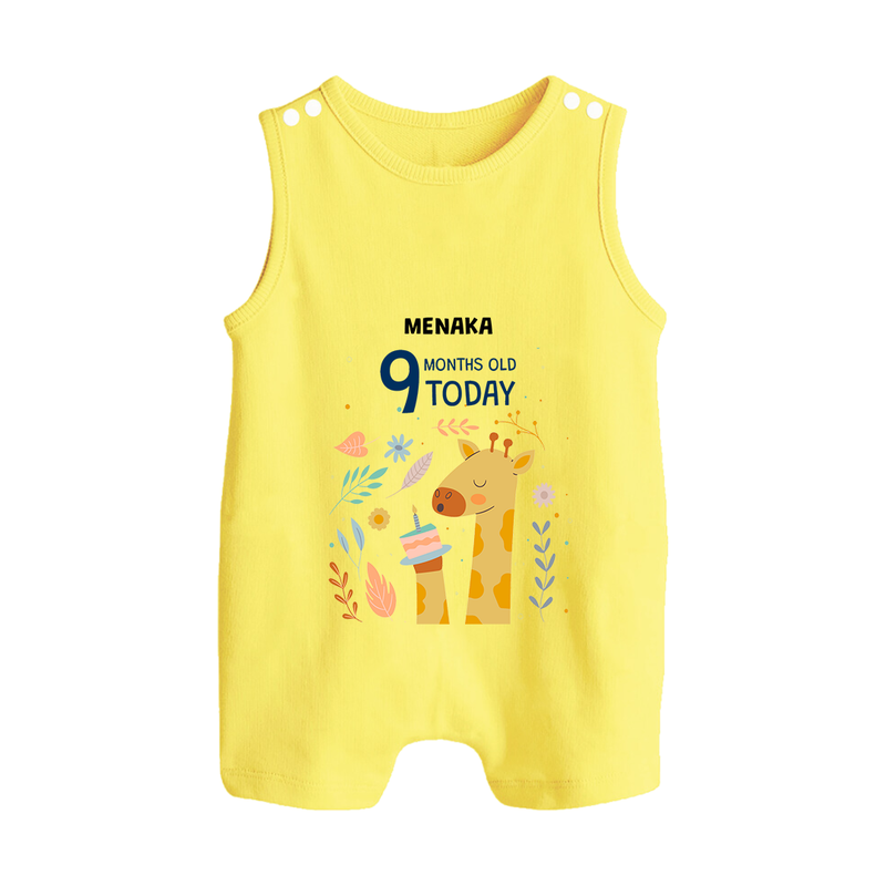 Celebrate The Magic Of Your Baby's Ninth Month With Our Elegant And Customized Romper Suit For Babies - PASTEL YELLOW - 0 - 5 Months Old (Chest 18")