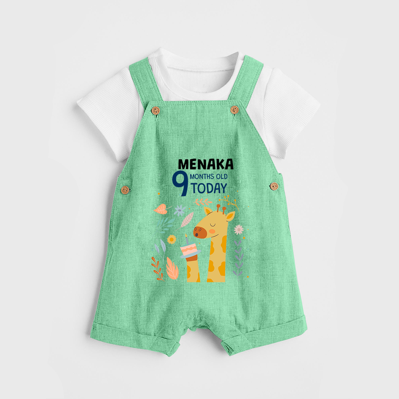 Cute Newborn Dungaree Set for 9 Month | Custom Name & Style Options - GREEN - 0 - 5 Months Old (Chest 18")