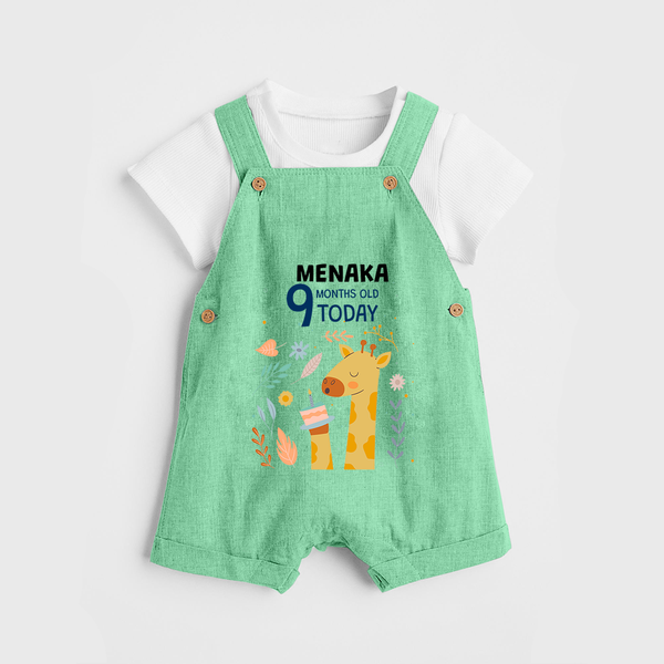 Cute Newborn Dungaree Set for 9 Month | Custom Name & Style Options - GREEN - 0 - 5 Months Old (Chest 18")