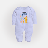 Celebrate The Magic Of Your Baby's Ninth Month With Our Elegant And Customized Sleep Suit For Babies - BABY BLUE - New Born (Chest 7.5")