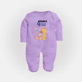 Cute Newborn Full Sleeve Bodysuit/ Sleep Suit/ Jumpsuit for 9 Month | Custom Name & Style Options - LILAC - New Born (Chest 7.5")